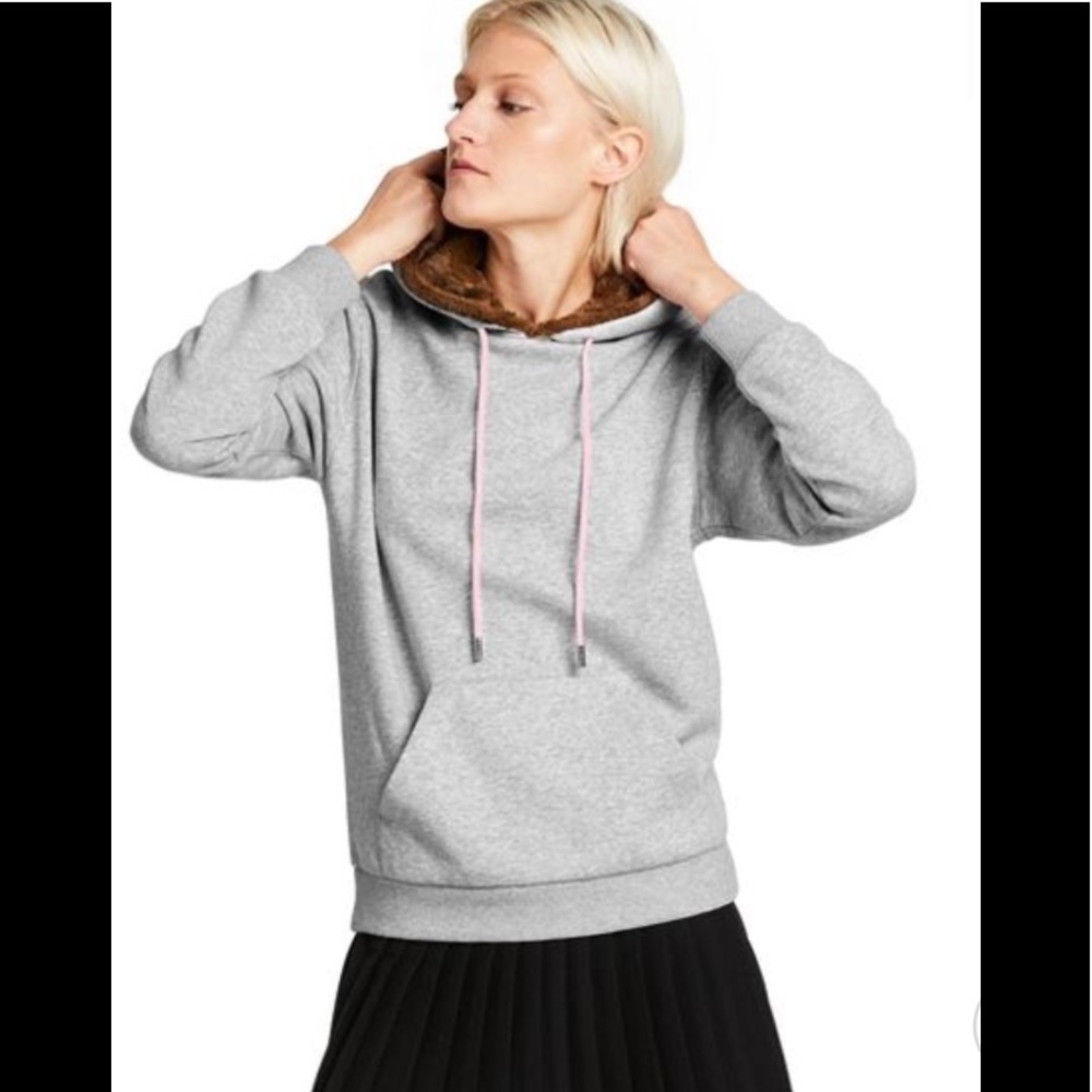 NWT Sandy Liang Faux MINK Hooded Sweatshirt
